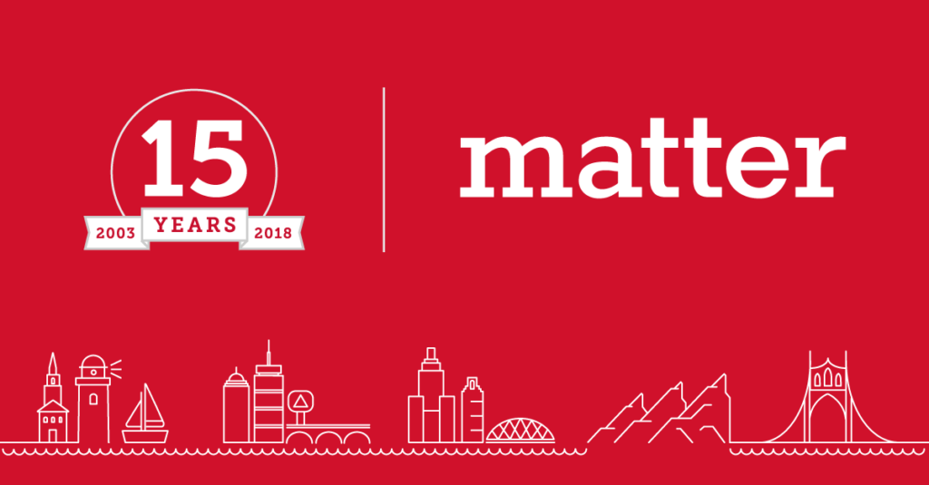  /></p>
<p>My oldest child – Matter – turns 15 this weekend. It’s no April Fool’s prank that our incorporation date is the first of April, 15 years ago. We’re enthusiastically celebrating this milestone as an agency later this year, but it’s appropriate to pause briefly to reflect on our people and the smart, hard and creative work that drove our growth. We’re nearly 150 professionals strong – all of whom support some of the best brands in their respective categories. I’m proud of our path and who we are at 15 years of age.</p>
<p>This being shared, I’m joined by our staff in modestly reflecting on where we’ve been – while remaining focused primarily on where we’re headed. And, I’m excited. Not just about the agency in which we work, but also the category where we apply our skills. The ever-evolving communications market is vibrant and filled with opportunity for brand-oriented companies to better establish themselves, and for professionals who want to be creative in their approach.</p>
<p> </p>
<h2>Don’t hold me to it, but here’s where I think communications is going in the next 15 years:</h2>
<p> </p>
<ol>
<li><strong>Emotional brand marketing</strong> will have a heightened importance. Smart and savvy brand managers will seek ways to further connect their beloved products and services to the hopes, dreams and directions of their audiences – in a personal way that drives further brand loyalty. But, this will need to be carefully balanced with heightening concerns about privacy. As marketers become more digitally savvy about tailoring messaging to hyper-targeted audiences, there will be a greater drive to fully disclose HOW the brand knows what the audience wants, and that the information wasn’t harvested through data the customer didn’t know the brand possessed. This act of balance between privacy and emotional appeal will separate the brands that do well from the ones that fail.</li>
<li>We will see <strong>increased attention given to the quality of content</strong>. That goes for still and moving images, and copy in all forms and formats. Is it as good (engaging) as it needs to be? That question will be asked by marketing professionals as they further assess not just the avenues their content travels, but also the content itself. And, agency professionals will be held to a higher standard with expectations even greater than today.</li>
<li>I’m certain<strong> customer engagement</strong> will continue to be a priority – and I’m further certain the channels for connecting with customers will be countless. I suspect, however, that some of the current and popular platforms will expire, fade away or just die on the vine – <a href=